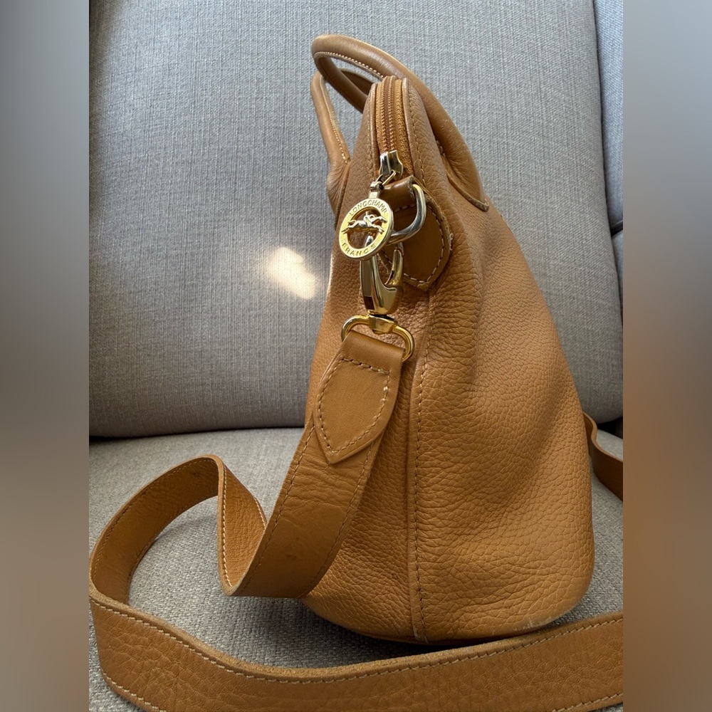 Longchamp Vintage Au Sultan Camel Leather Crossbody Bag Made in France - Picture 5 of 15